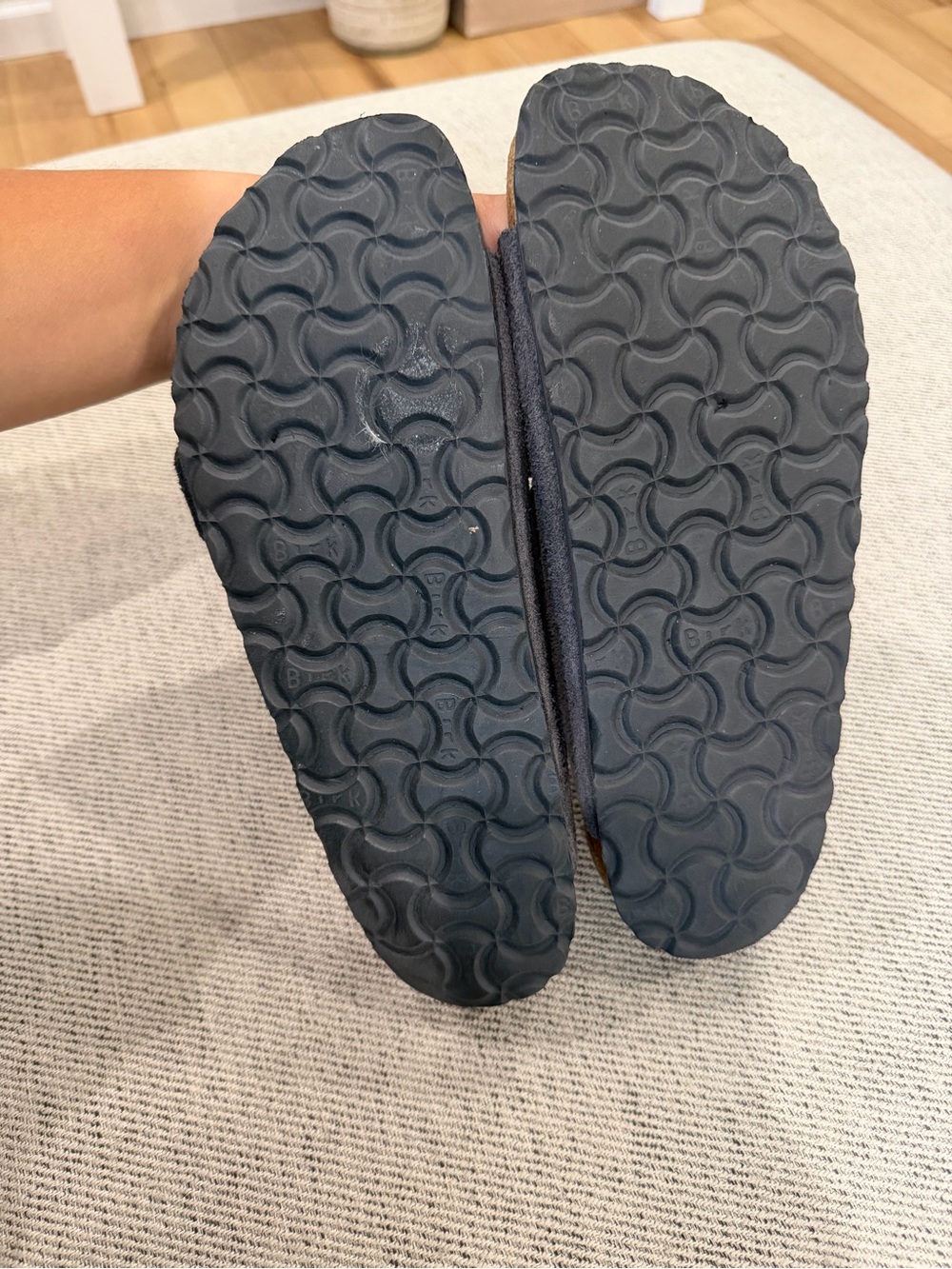Birkenstock women’s Suede Two-Strap Slide Sandals - Gray - Picture 5 of 5